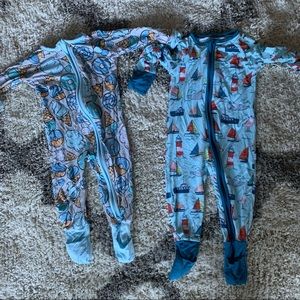 TWO Little Sleepies Footie Pajamas